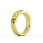 Iconelle Triple Band Wedding Ring with Diamond Shell Tip