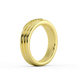 Iconelle Triple Band Wedding Ring with Diamond Shell Tip