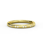 Flush Set Spaced Diamond Duos Wedding Ring