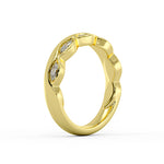 Flush Set Marquise Diamond Wedding Ring with Thick Band