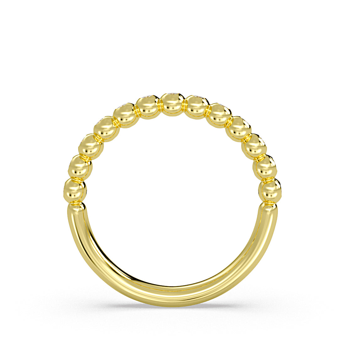 Diamond Bead Wedding Ring - 0.17 CT