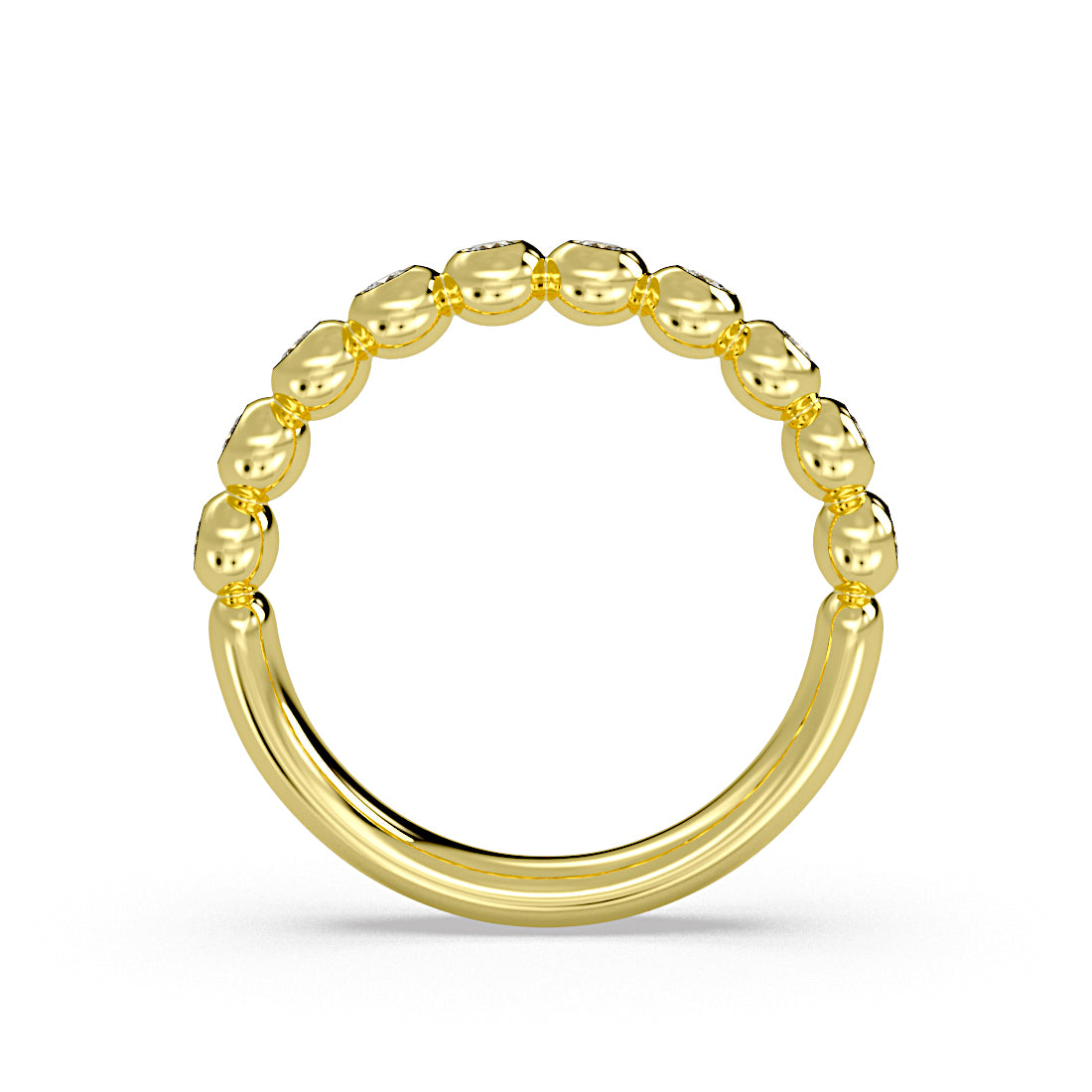Diamond Bead Wedding Ring 0.34 CT