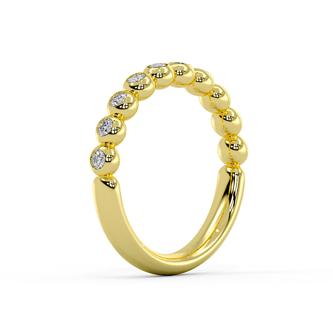 Diamond Bead Wedding Ring 0.34 CT