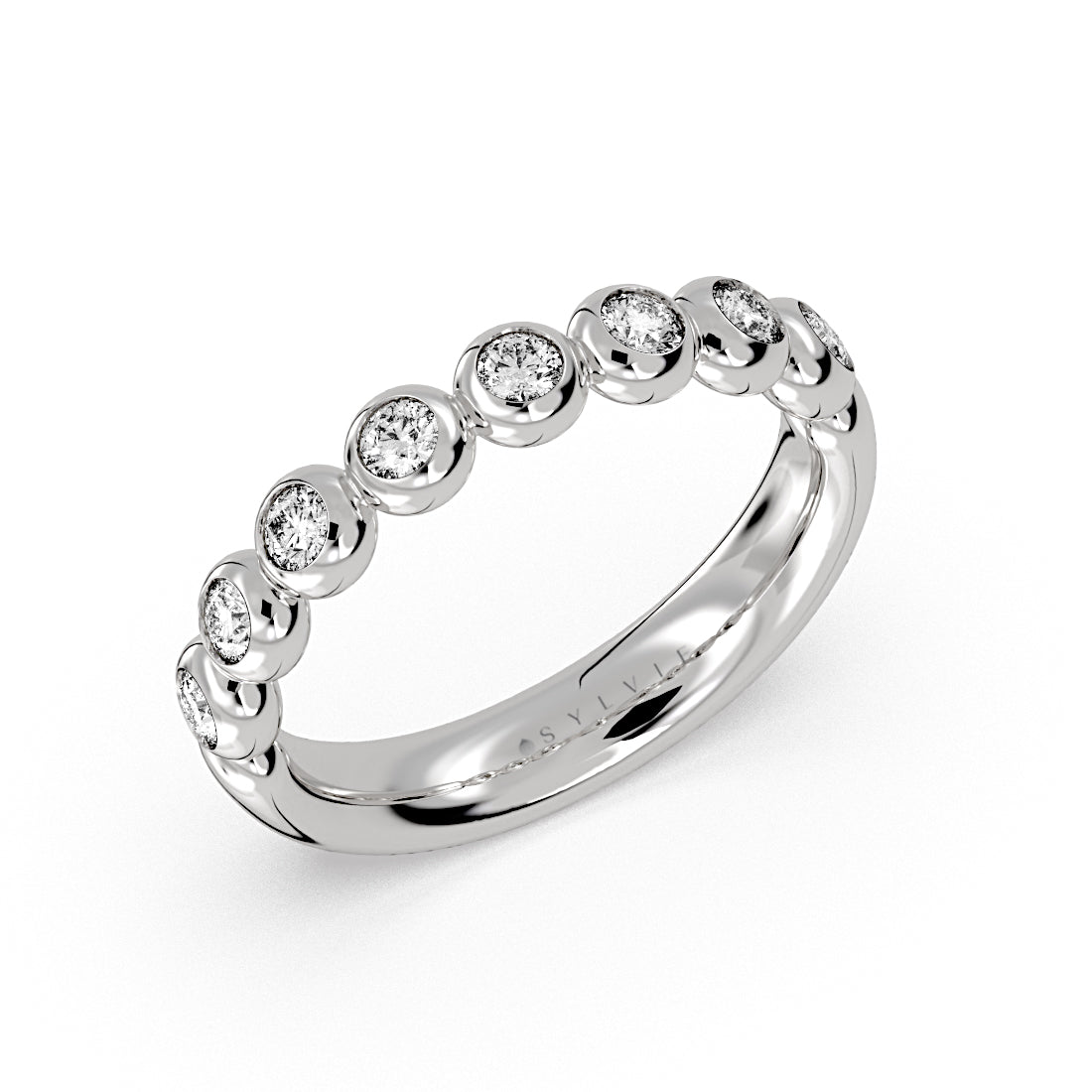 Diamond Bead Wedding Ring - 0.46 CT