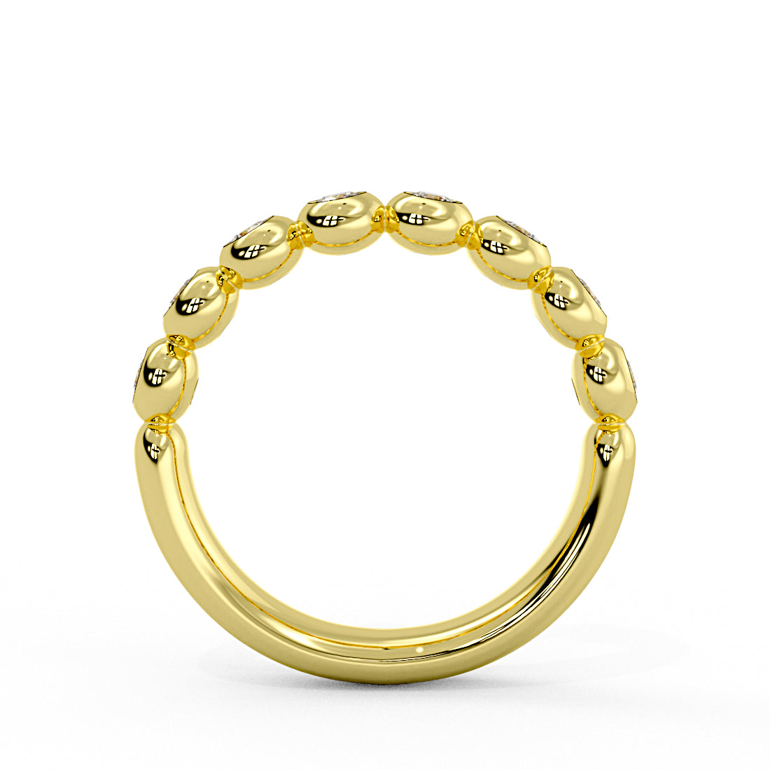 Diamond Bead Wedding Ring - 0.46 CT