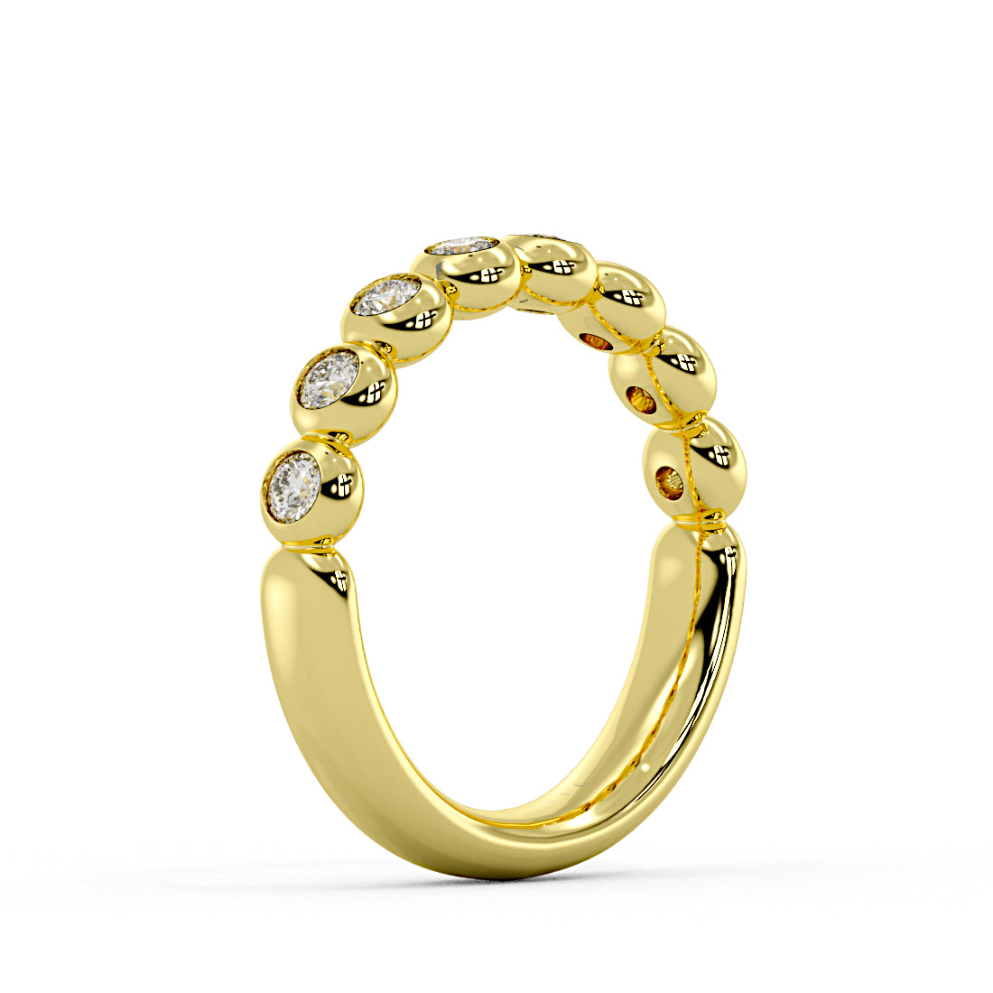 Diamond Bead Wedding Ring - 0.46 CT
