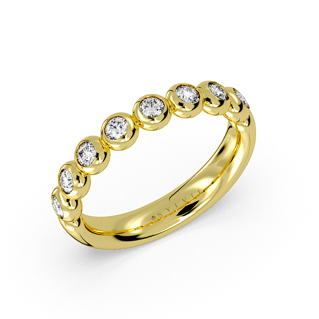 Diamond Bead Wedding Ring - 0.46 CT