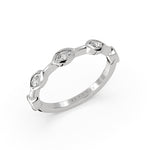 Flush Set Spaced Marquise Diamond Wedding Ring