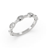 Flush Set Spaced Marquise Diamond Wedding Ring
