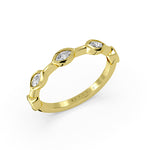 Flush Set Spaced Marquise Diamond Wedding Ring