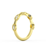 Flush Set Spaced Marquise Diamond Wedding Ring