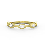 Flush Set Spaced Marquise Diamond Wedding Ring