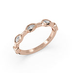 Flush Set Spaced Marquise Diamond Wedding Ring