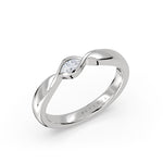 Bezel Marquise Diamond Twist Wedding Ring