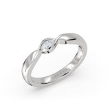 Bezel Marquise Diamond Twist Wedding Ring