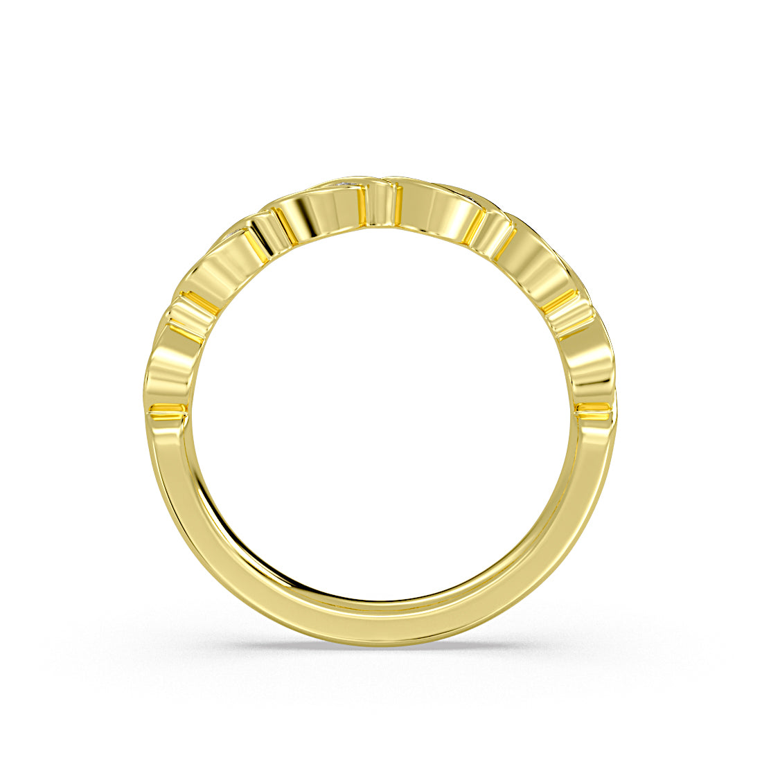 Twisted Bezel Marquise Diamond Wedding Ring