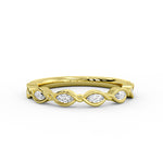 Twisted Bezel Marquise Diamond Wedding Ring