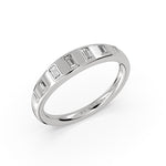 Flush Set Graduating Baguette Diamond Wedding Ring