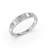 Flush Set Graduating Baguette Diamond Wedding Ring