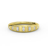 Flush Set Graduating Baguette Diamond Wedding Ring