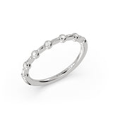 Spaced Diamond Bead Wedding Ring