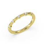 Flush Set Spaced Diamond Wedding Ring