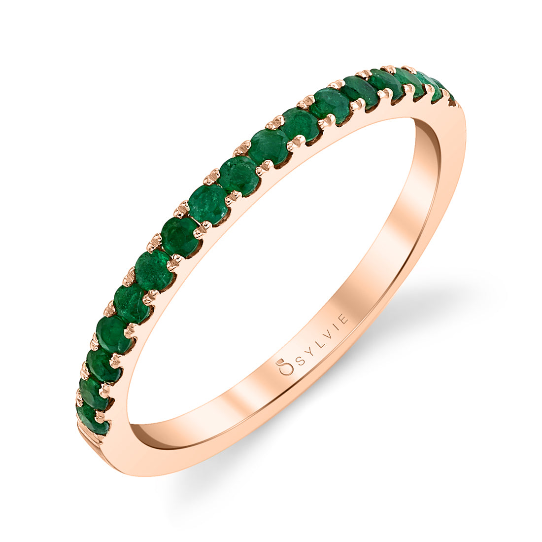 Classic Emerald Wedding Band