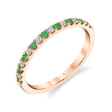 Classic Round Brilliant Diamond and Emerald Band