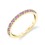 Pink Sapphire & Diamond Wedding Band