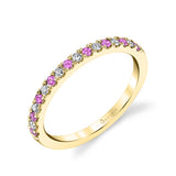 Pink Sapphire & Diamond Wedding Band