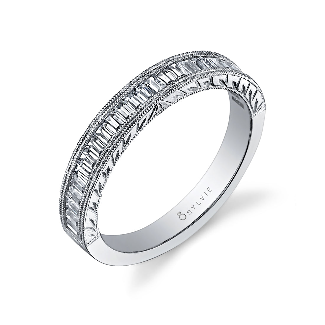 Modern Baguette Wedding Band - Charlize