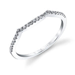 Classic Curved Round Brilliant Diamond Wedding Band - Faustine