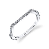 Classic Curved Round Brilliant Diamond Wedding Band - Avril