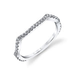 Classic Curved Round Brilliant Diamond Wedding Band - Avril