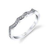 Curved Diamond Wedding Band