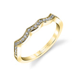 Curved Diamond Wedding Band