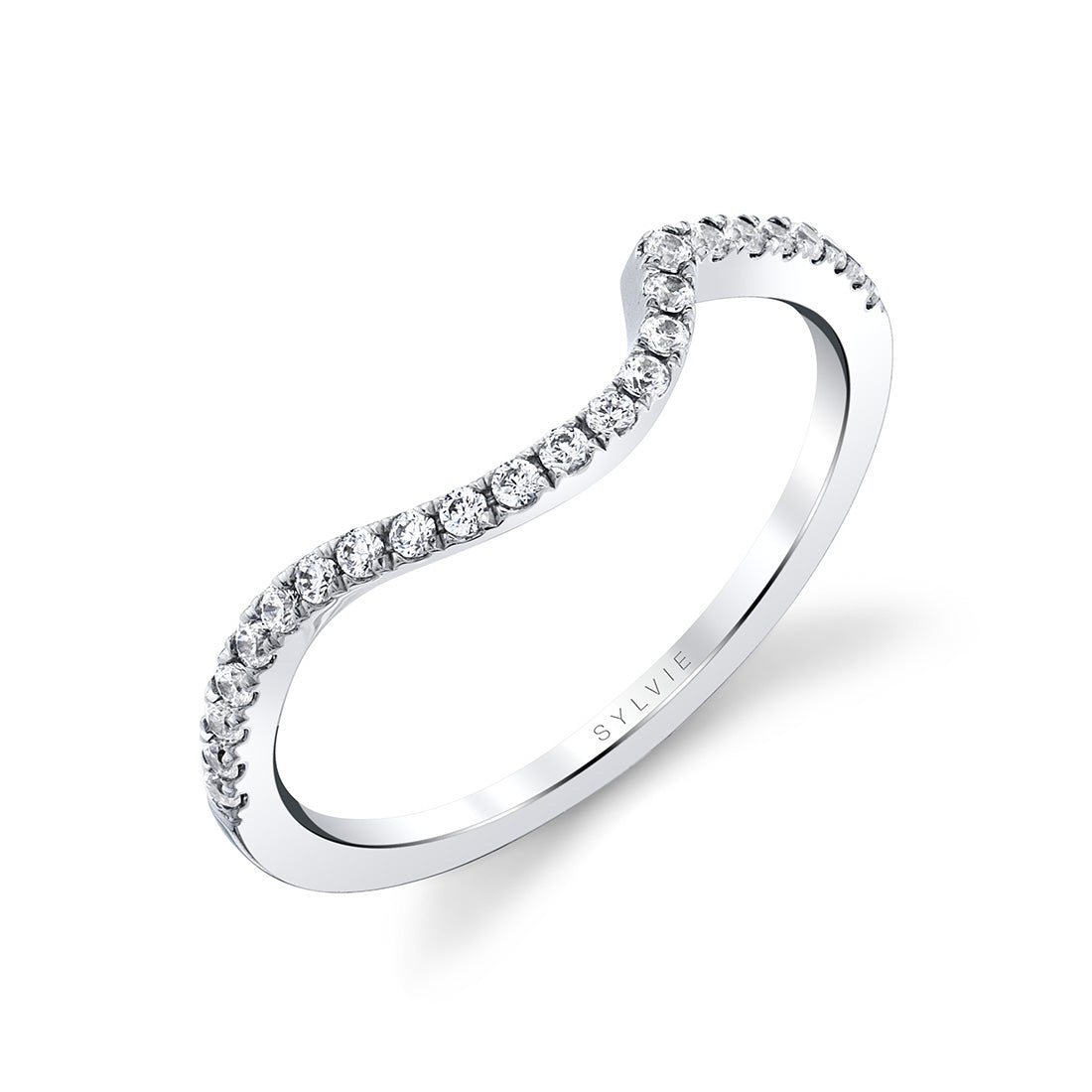 Classic Curved Diamond Wedding Band - Grace