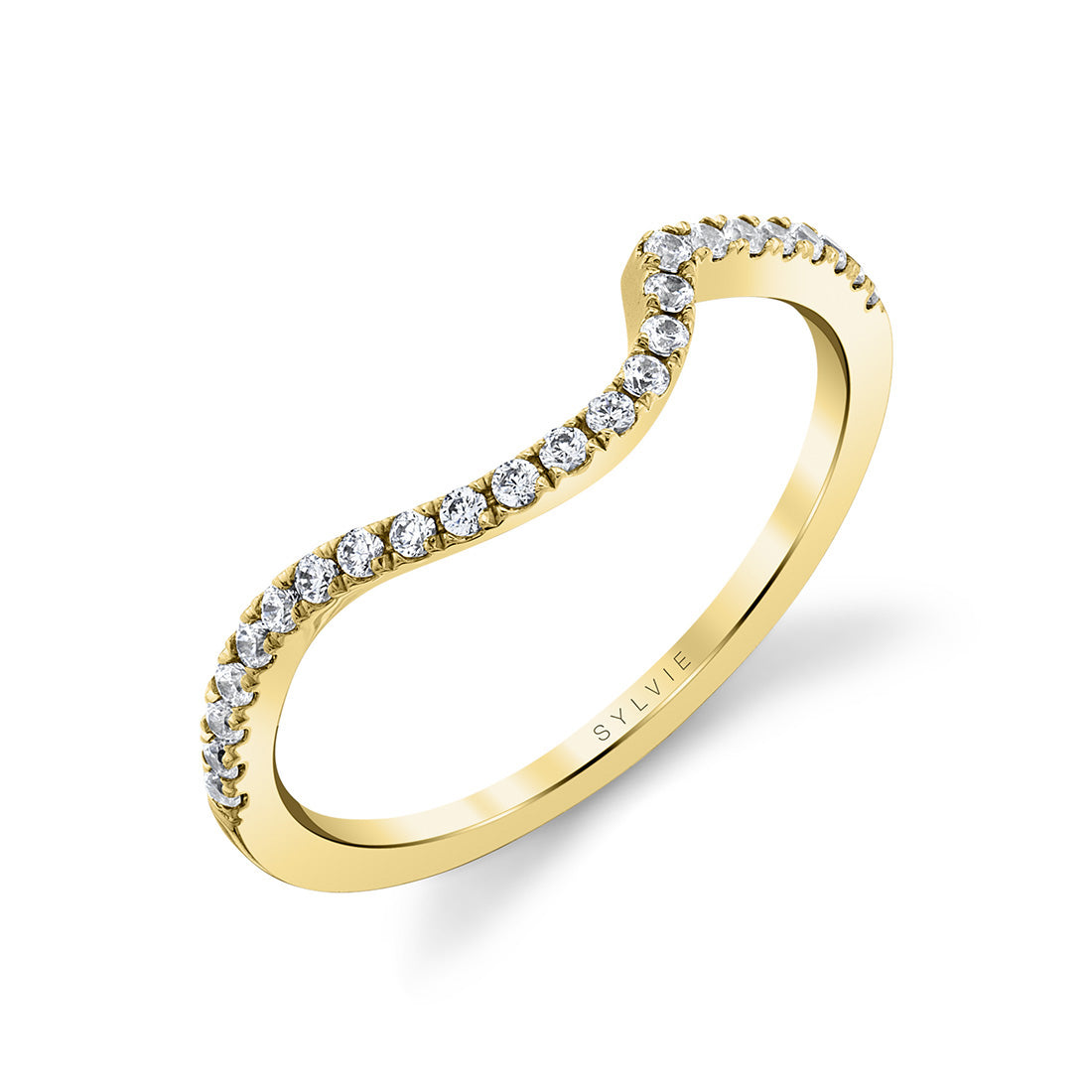 Classic Curved Diamond Wedding Band - Grace