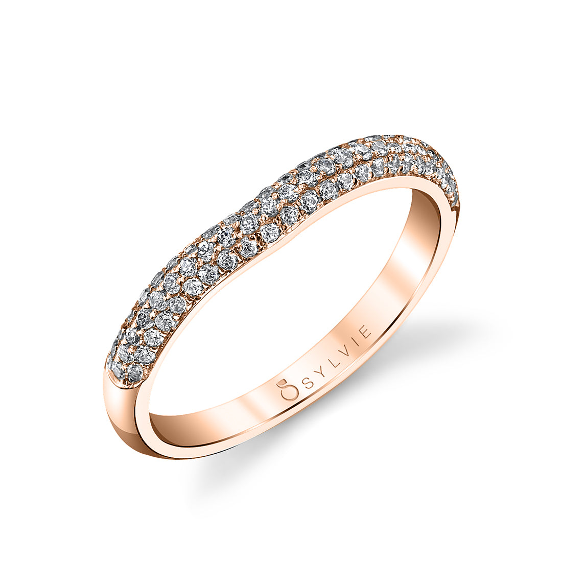 Three Row Pave Wedding Band - Naomie