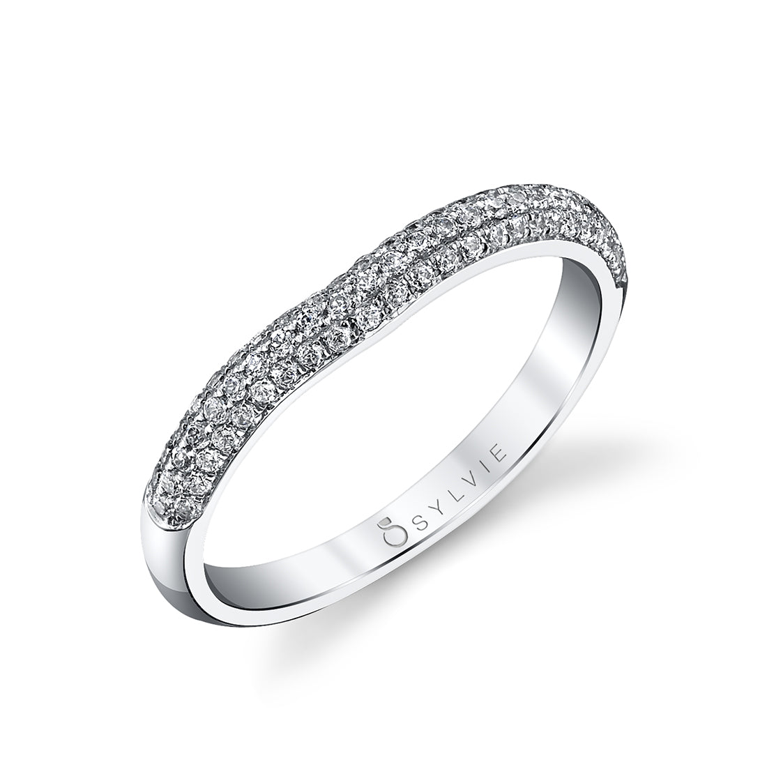Three Row Pave Wedding Band - Naomie