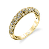 Vintage Inspired Wedding Band with Milgrain Detail - Louise