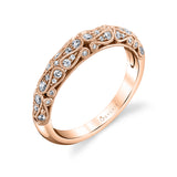 Vintage Inspired Wedding Band with Milgrain Detail - Louise