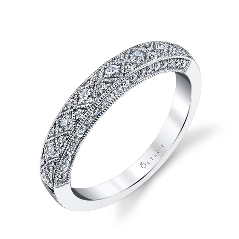Vintage Inspired Diamond Wedding Band