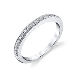 Classic Diamond Wedding Band with Milgrain Detail - Francesca