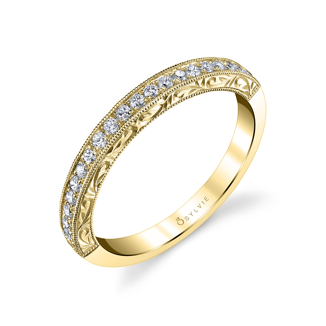 Hand Engraved Vintage Wedding Band - Envie