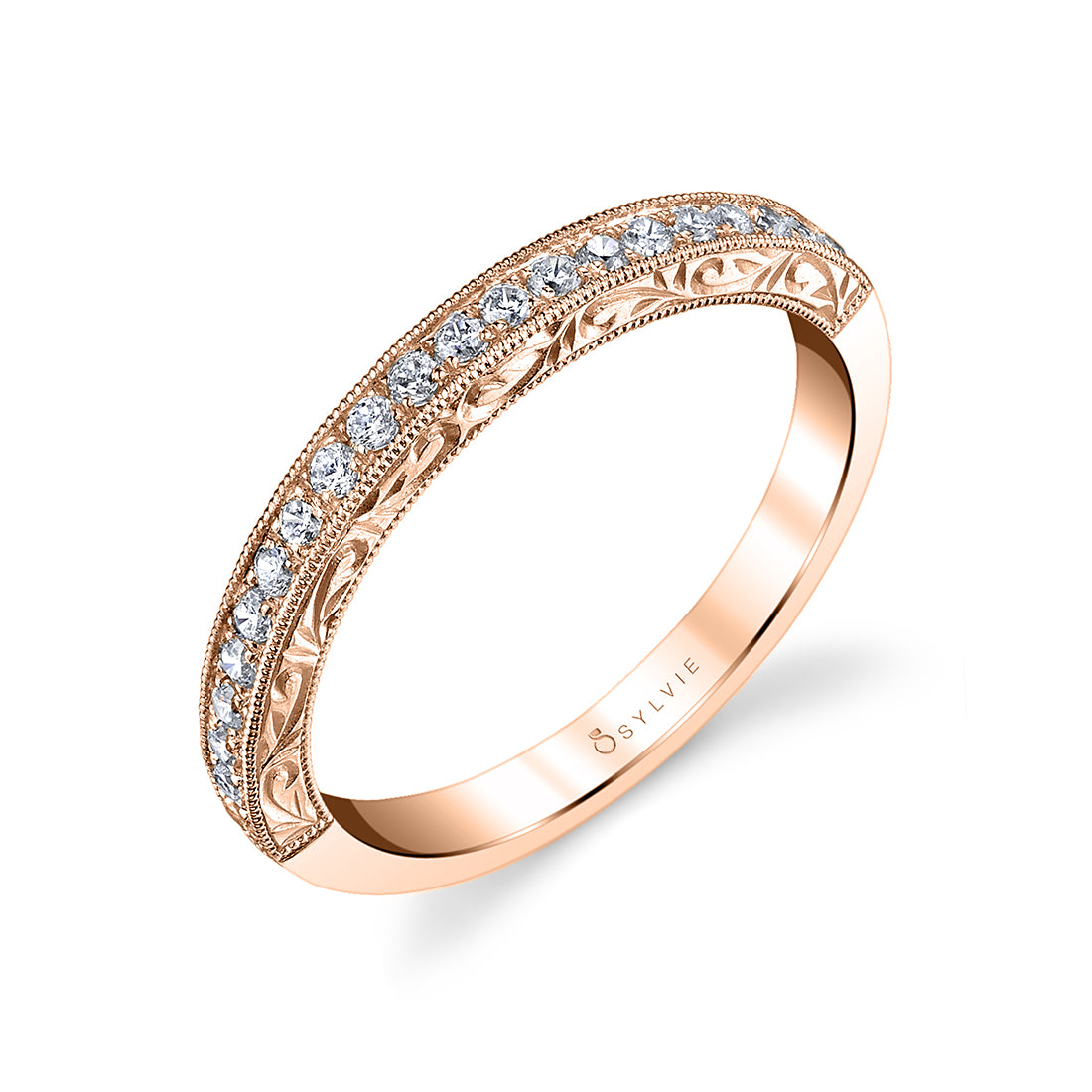 Hand Engraved Vintage Wedding Band - Envie