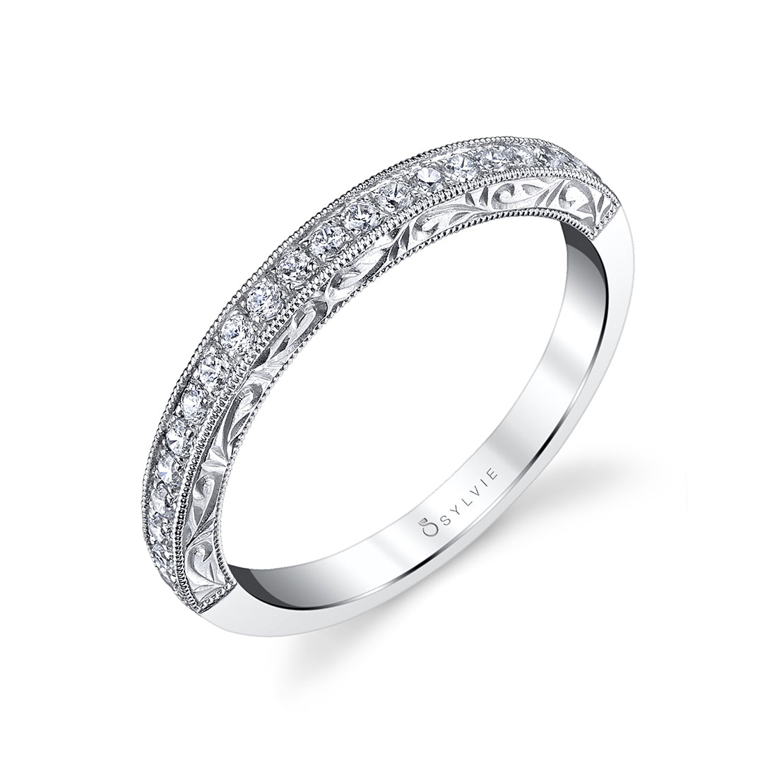 Hand Engraved Vintage Wedding Band - Envie
