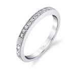 Vintage Inspired Wedding Band with Engraving Detail - Holly