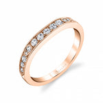 Unique Diamond Wedding Band with Milgrain Detail - Chereen