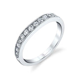 Unique Diamond Wedding Band with Milgrain Detail - Chereen